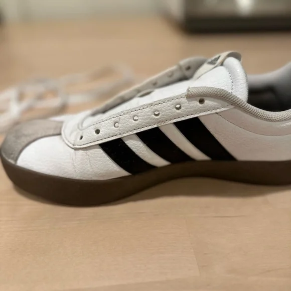 Adidas Womens VL court 3.0, White and Black Sneakers - Picture 7 of 12